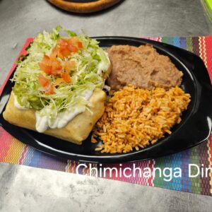 Image of chimichamga dinner.