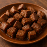 Plate of chunky beef.