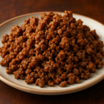 Plate of ground beef.