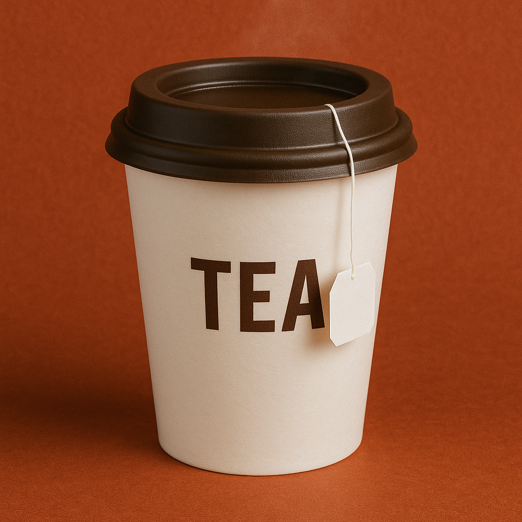 Image of hot tea in a togo cup.