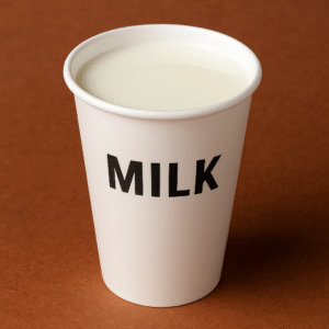 Image of milk in a togo cup.